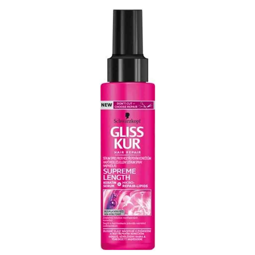 اسپری کرم دو فاز مو اتریشی گلیس Gliss Supreme Length مناسب موهای بلند آسیب دیده 100 میل

