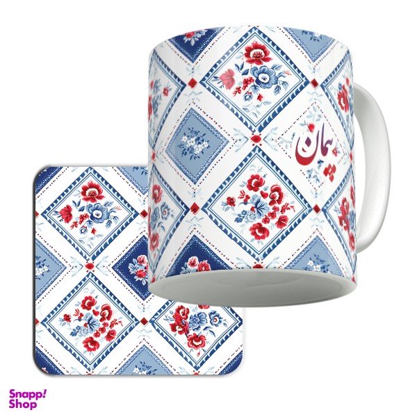 ماگ لاژید مدل اسم پیمان طرح سنتی کد RD-LZ به همراه زیر لیوانی