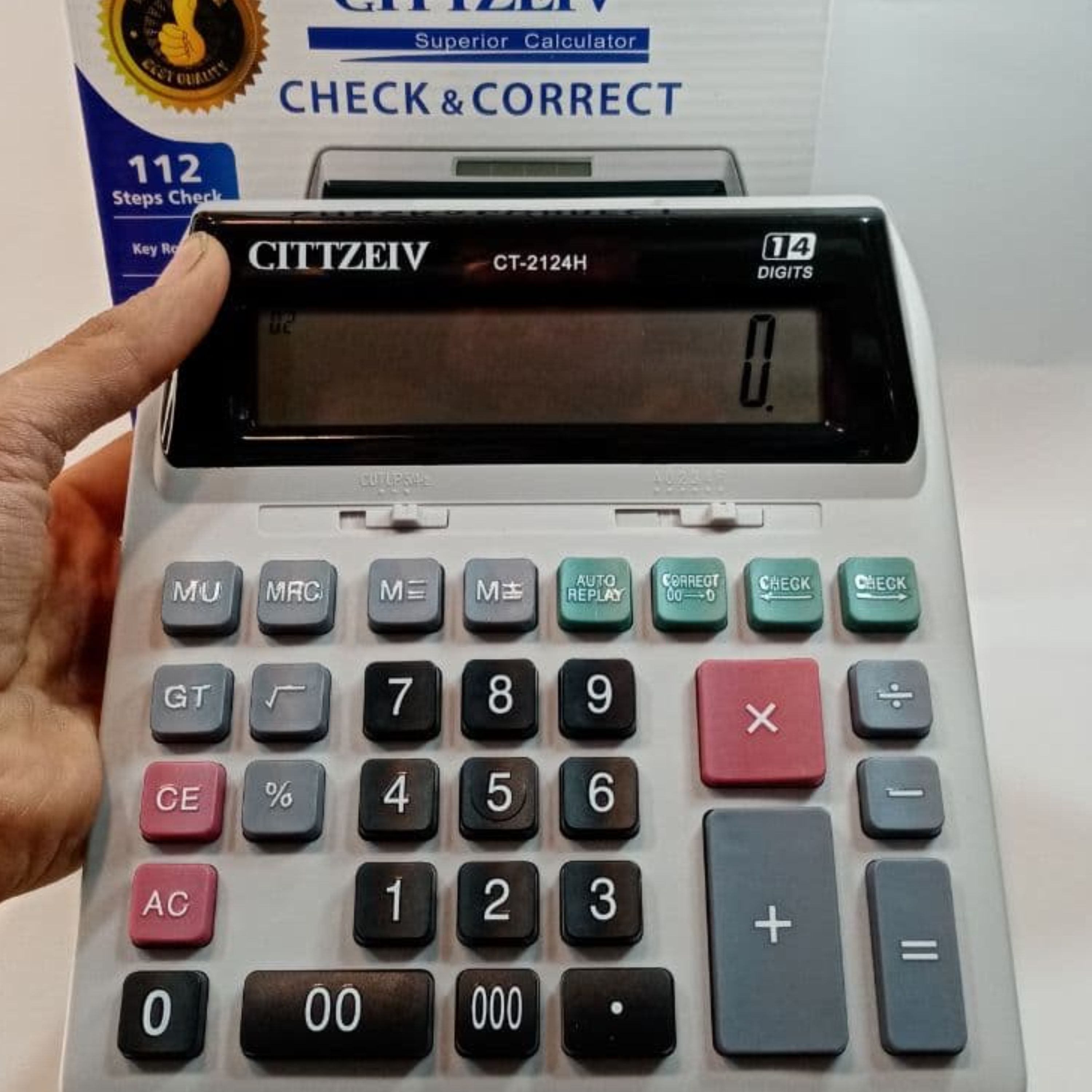 پخش ماشین حساب رومیزی خورشیدی اصلی درجه یک مدل CT 2124 H