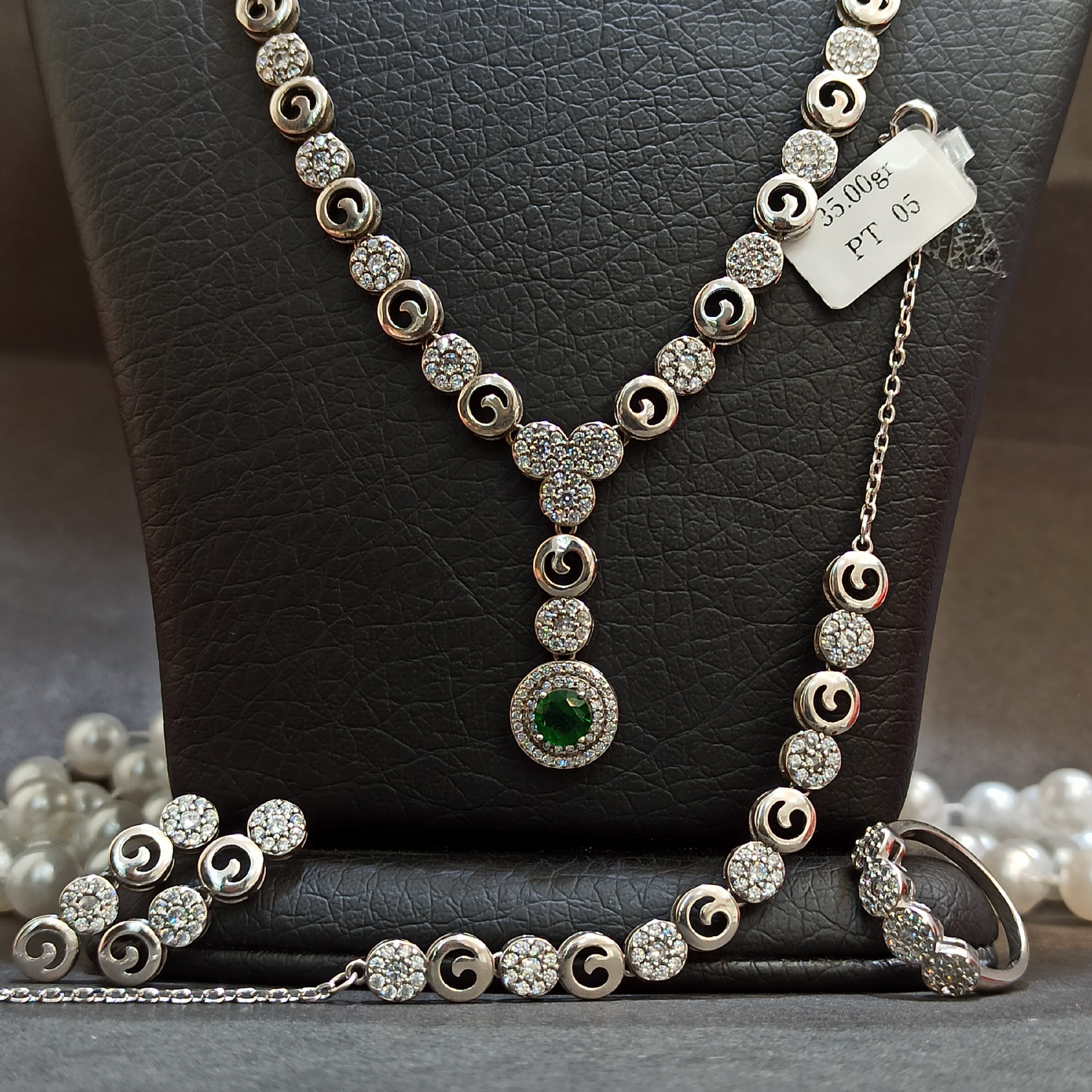 زیورآلات ژوپینگ esسرویس نگین دار نقره با عیار 925