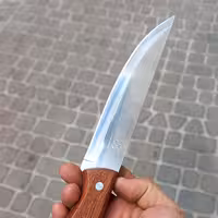 چاقو آشپزخانه جنس تیغه فولاد استیل ضد زنگ دسته چوب جنگل
