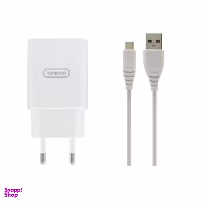 شارژر دیواری ترانیو (Tranyoo) مدل V80 به همراه کابل تبدیل Micro USB