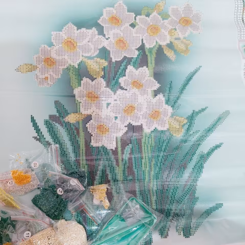 نقاشی باالماس طرح نرگس