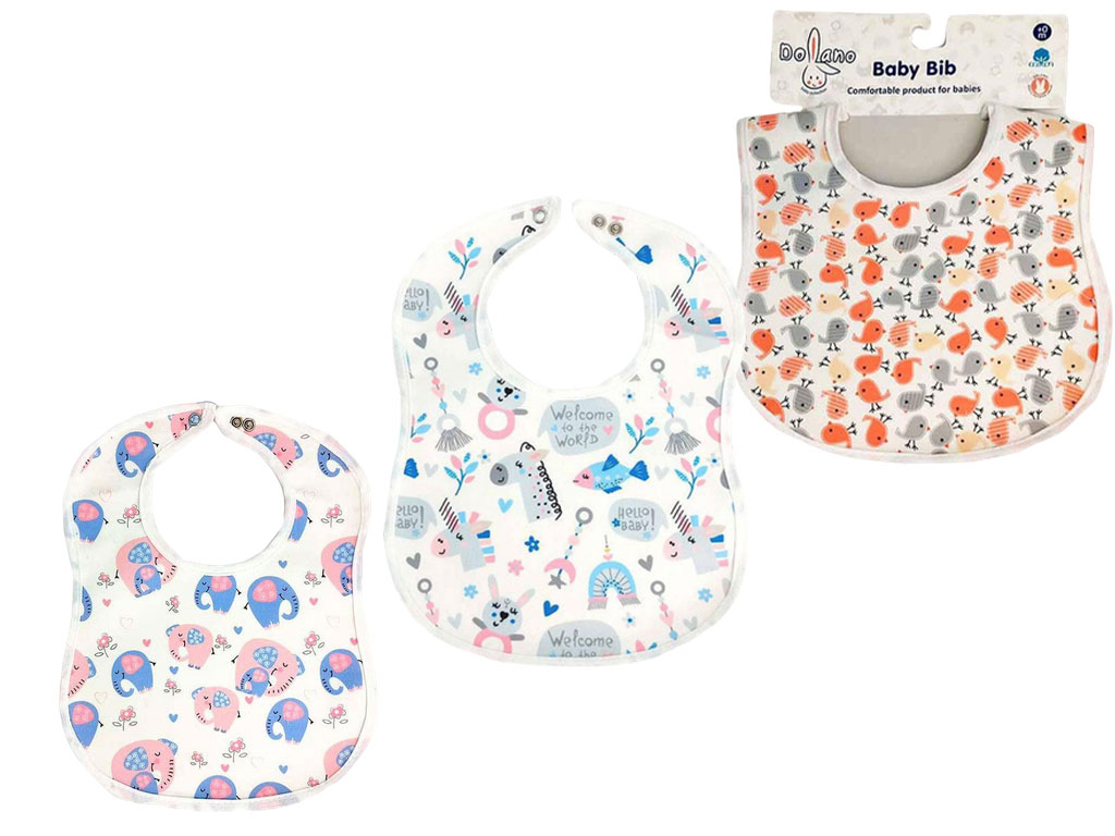 پیشبند نوزادی دخترانه با بند پستانک دکمه ای دولانو dolano