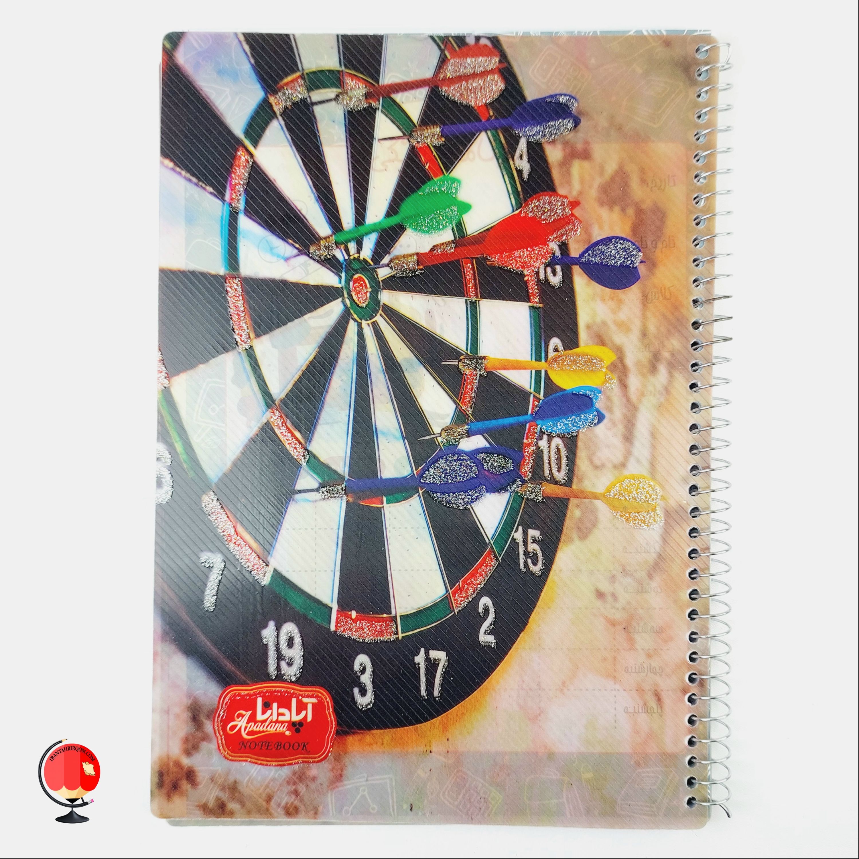 دفتر 50 برگ سیمی  اپادانا جلد طلقی طرح دارت کد32111