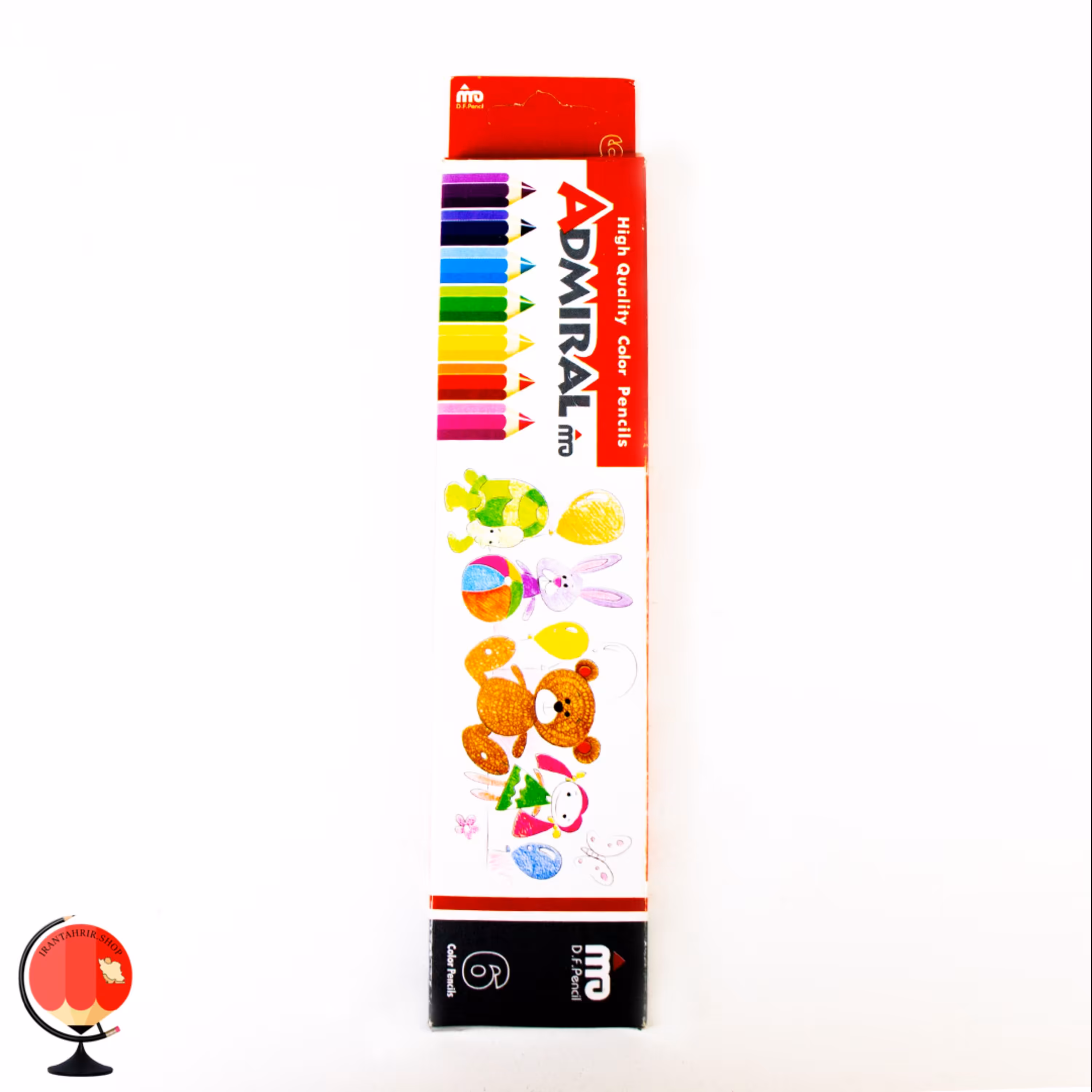 مداد رنگی ادمیرال 6 رنگ طرح خرس جعبه مقوایی کد131010