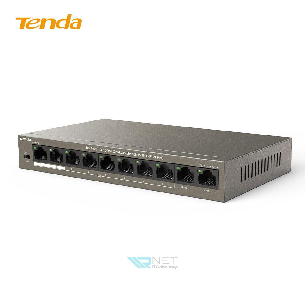 سوئیچ شبکه 10 پورت 10/100 POE تندا TEF1110P-8-63W