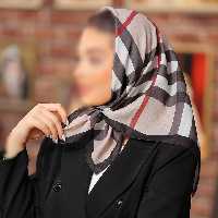 مینی اسکارف (باندانا) طرح چهارخونه نسکافه ای ارسال رایگان 