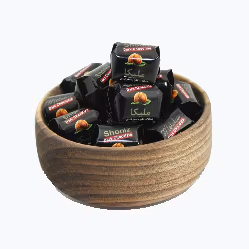 شکلات تلخ با مغز فندق ملیکا شونیز ( شکلات پذیرایی ) وزن 200 گرم