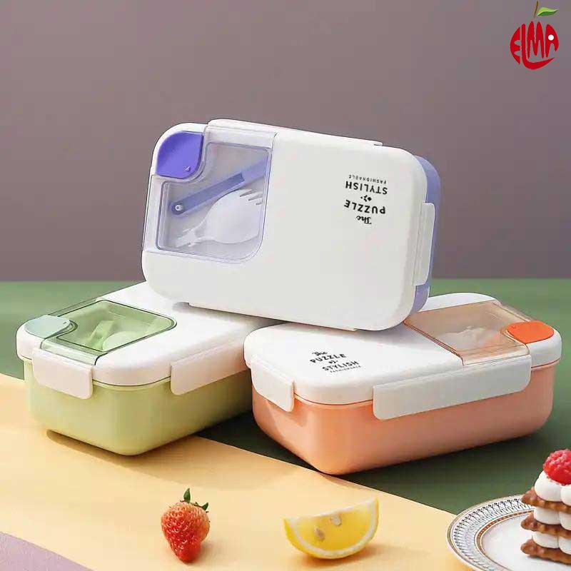 ظرف غذا همراه قاشق دو کاره 1100 میل لانچ باکس Lunch Box