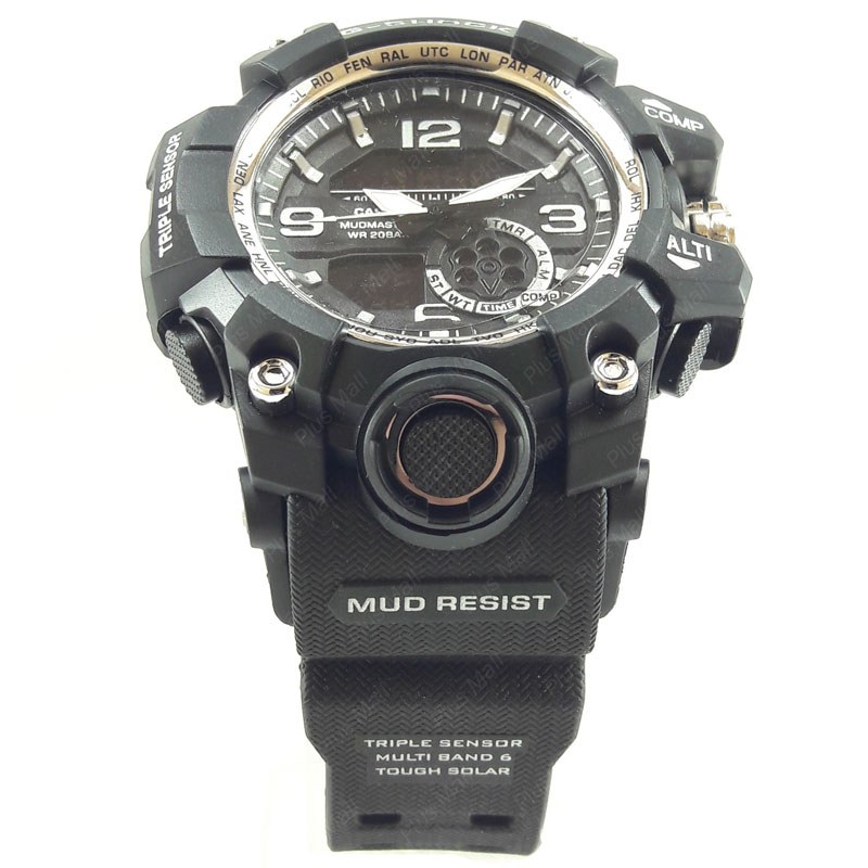 ساعت کاسیو جی شاک مشکی نقره ای دو زمانه کد G Shock Silver 008