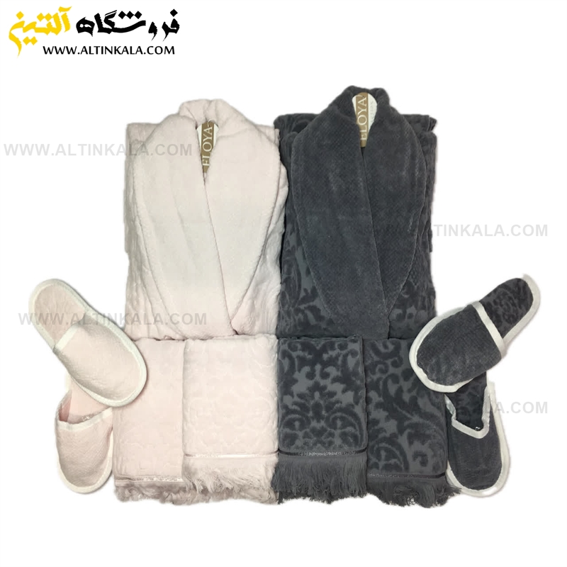 سرویس حوله عروس و داماد 10تکه ژاکارد برجسته برند ELOYA