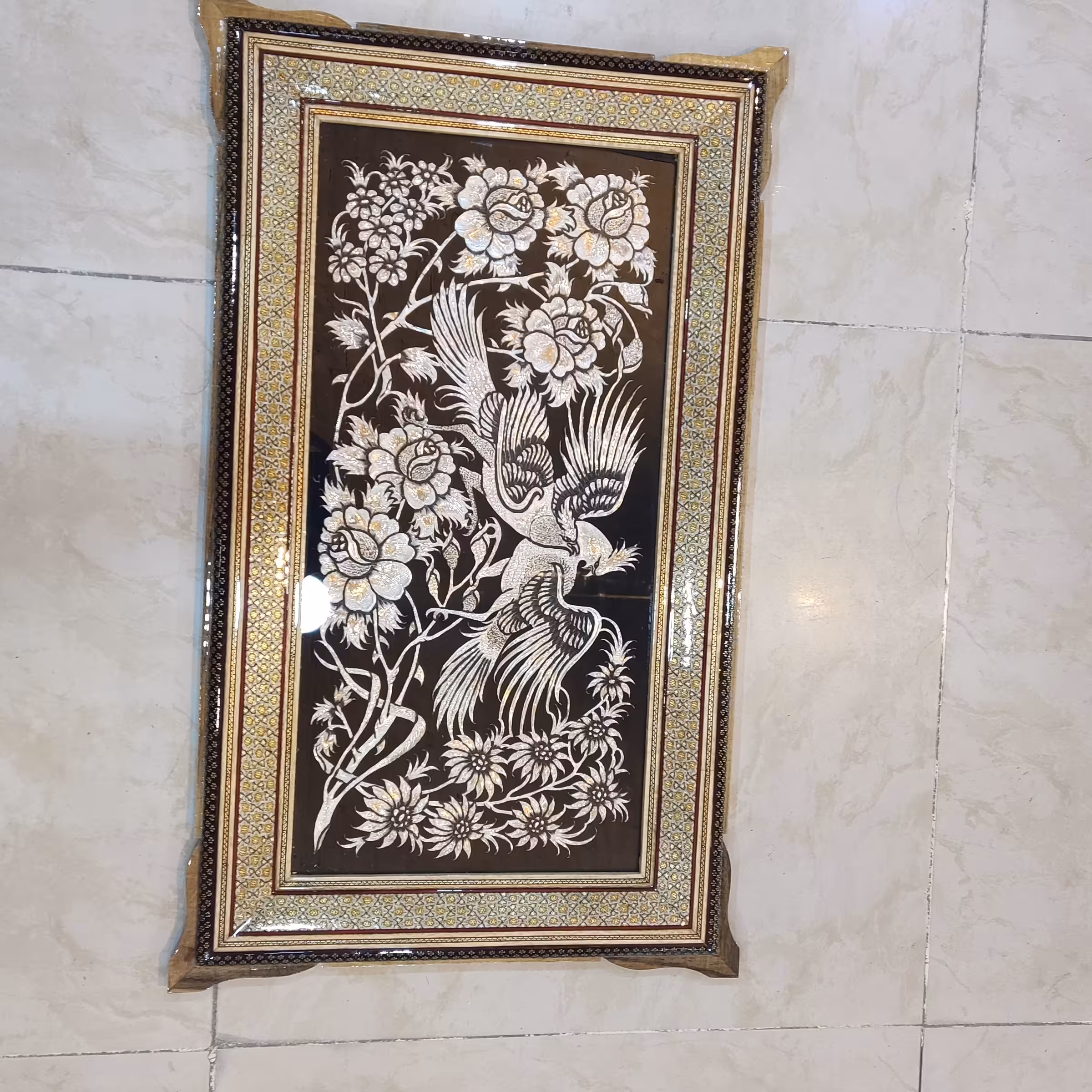 قلمزنی با قاب خاتم 