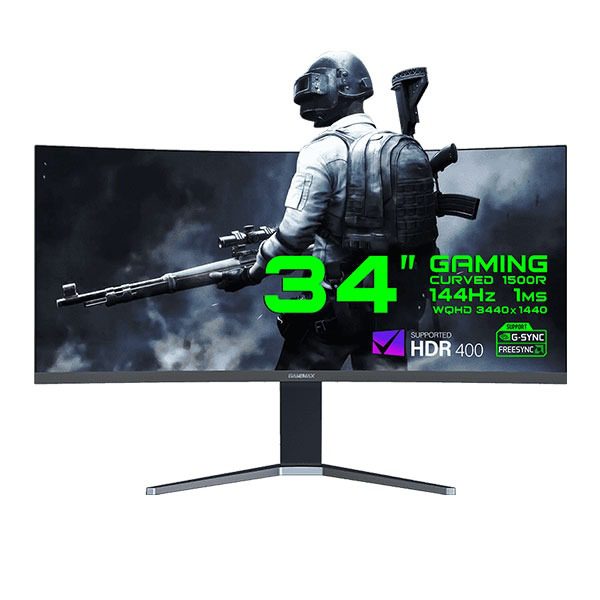 مانیتور گیمینگ 34 اینچ گیم‌ مکس مدل GMX34CKXQ - پردیس پازار