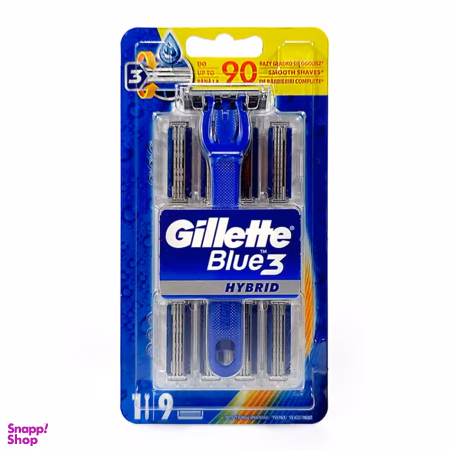 خود تراش ژیلت مدل Blue3 هیبرید به همراه 9 یدک