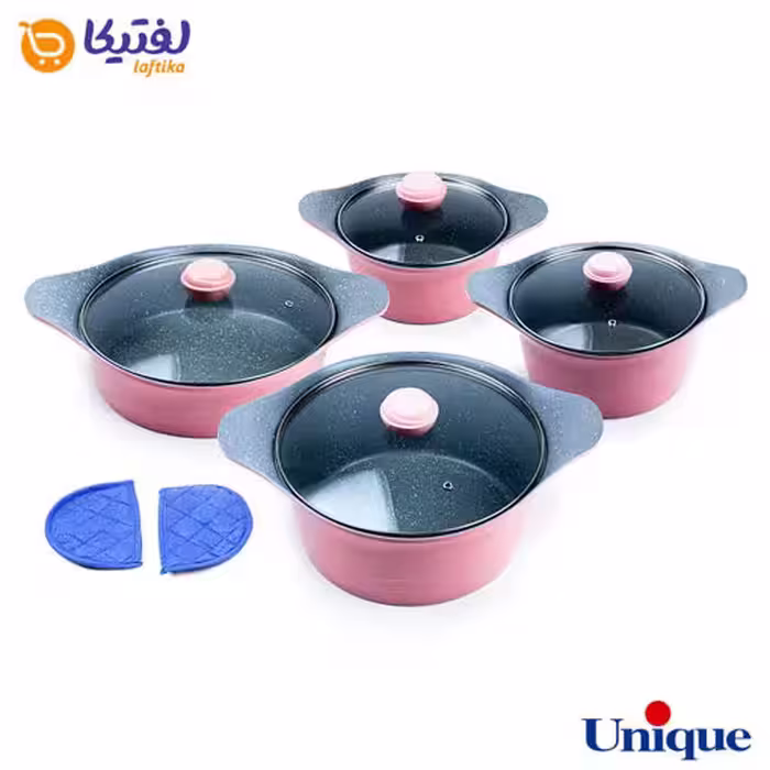 سرویس قابلمه 10 پارچه یونیک صورتی کد UN-8809