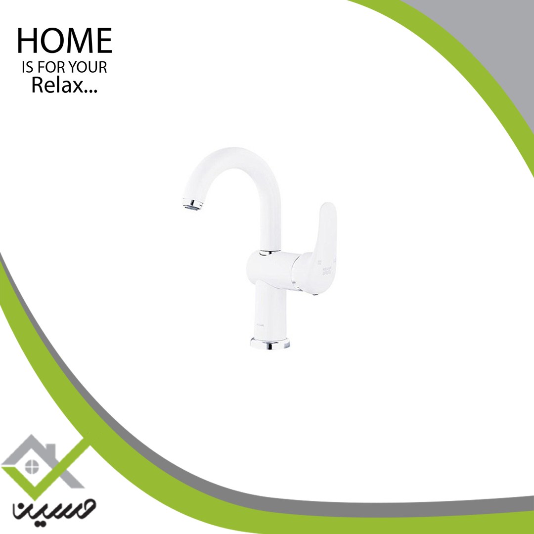 شیر روشویی علم دار کلار مدل دریا سفید(هزینه ارسال پس کرایه است)