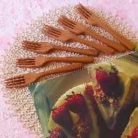 چنگال چوبی دستساز بارلی چوب مخصوص کیک و میوه خوری ( 1عددی) چوب راش 18 سانتی کد bar0118