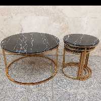 جلو مبلی و عسلی  کمجا  رویه طرح سنگ مدل چهار تکه رنگ فورتیک فلزی 