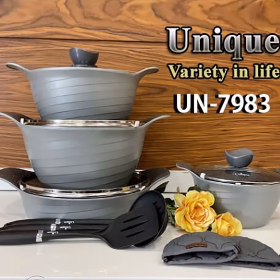 سرویس قابلمه گرانیتی 11 پارچه فیلی رز 7983 یونیک