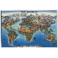 تابلو شاسی پالمیرا طرح نقشه سه بعدی جاذبه های توریستی جهان کد MAP164 A سایز 50X70