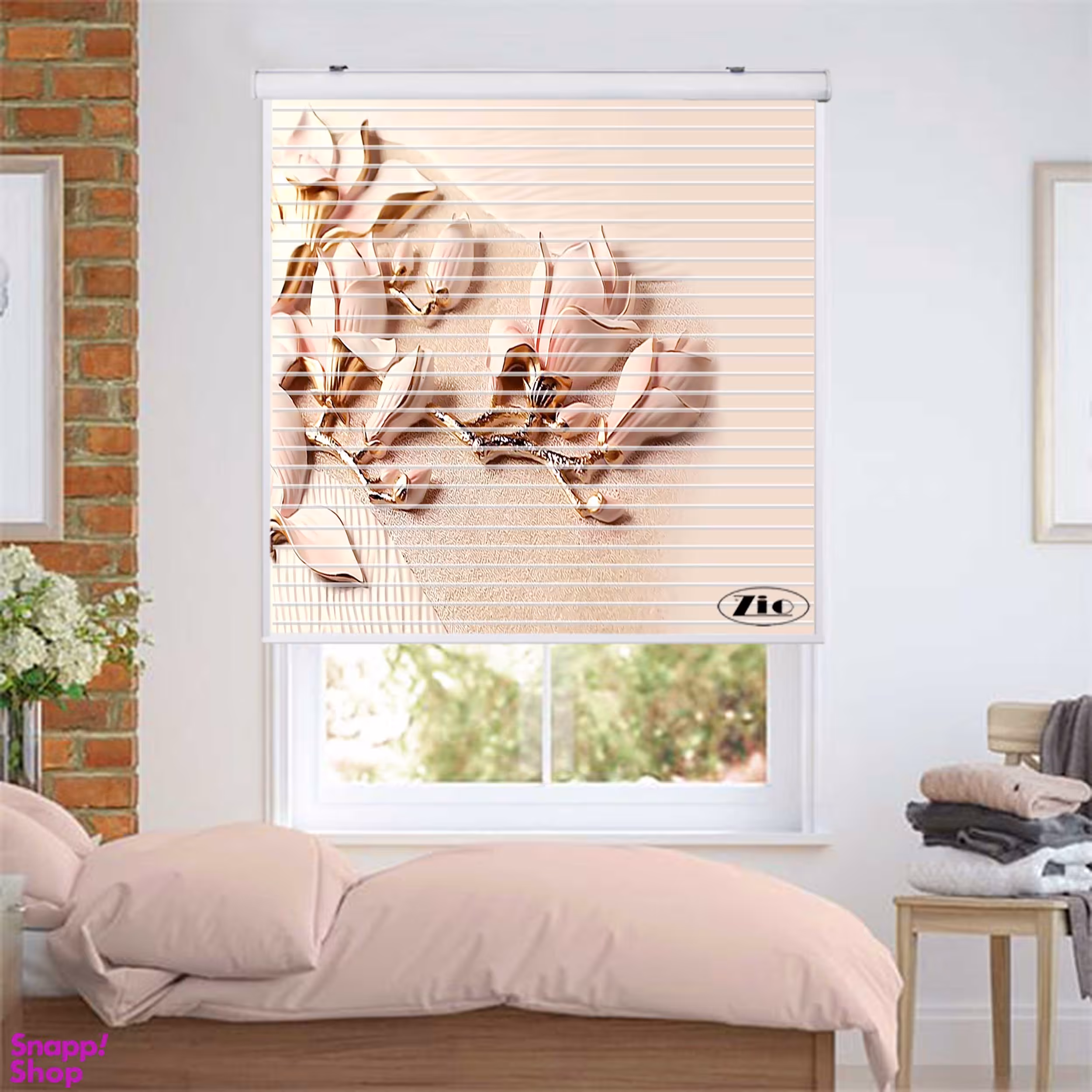 پرده زبرا زیو مدل سیلوئت 3D1406 سایز 150x150 سانتی متر
