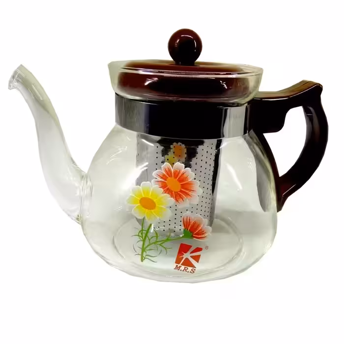 قوری دسته بغل پیرکس شعله مستقیم ظرفیت 1 لیتر برند ام آر اس 