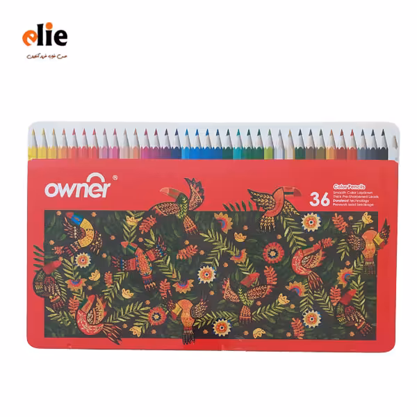 مداد رنگی 36 رنگ اونر جعبه فلزی طرح 3
