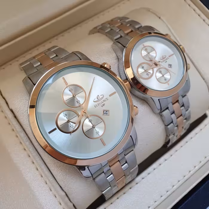 ساعت ست الگانس زنانه و مردانه، موتور ژاپن درجه یک ضد آب یک سال گارانتی 