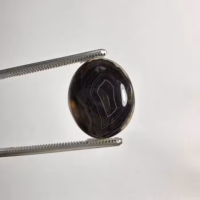 سنگ اونیکس سیاه طبیعی بیضی 235093