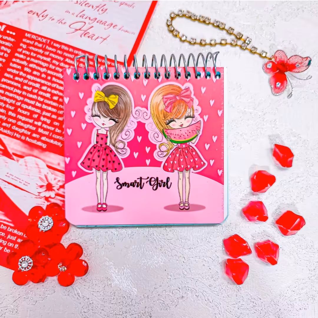 دفتر یادداشت سویل . داخل طرح دار . دفترچه یادداشت فانتزی دخترونه. لوازم التحریر فانتزی . لوازم تحریر ست و جذاب طرح پری