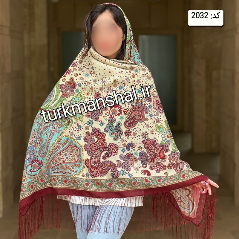 روسری ترکمن ابریشمی (ایتالیایی) کد 2032