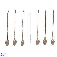 قاشق شربت خوری مدل نی دار کد 1002 به همراه فرچه مجموعه 7 عددی