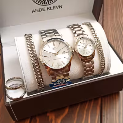 ست ساعت،دستبند و حلقه زنانه و مردانه CASIO