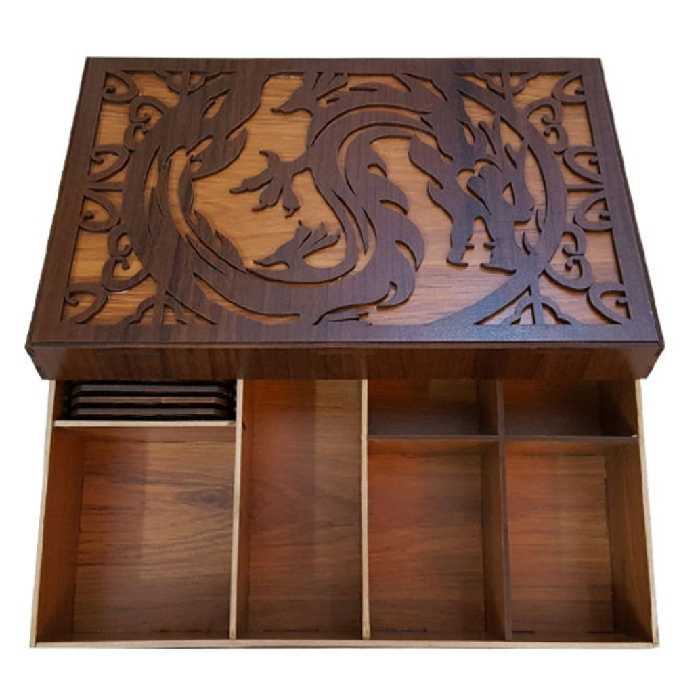 جعبه رومیزی تی بگ و تنقلات و زیر لیوانی مدل nova