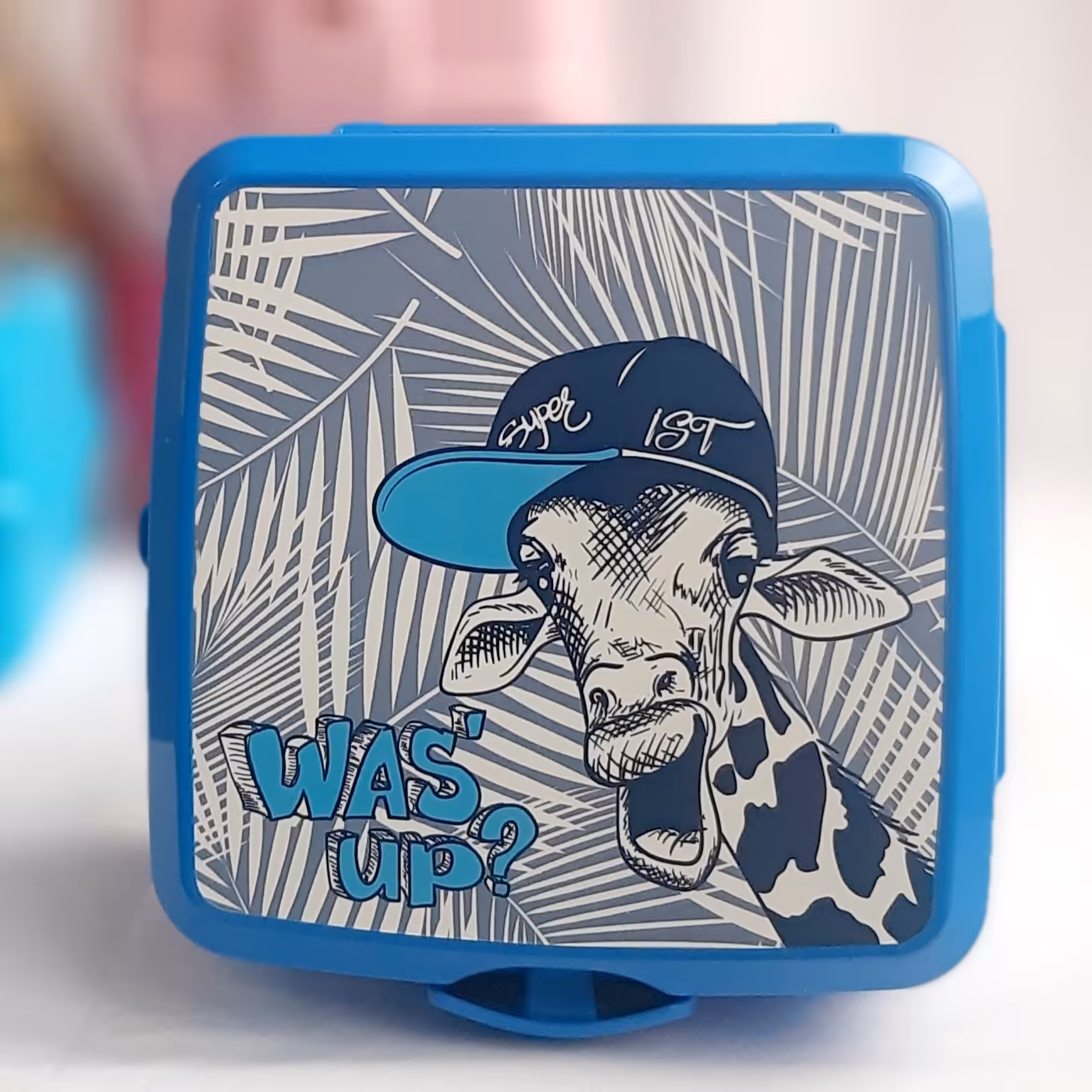 ظرف غذا و تغذیه (لانچ باکس) کودک پلاستیکی هوبی لایف ترک دارای تقسیم بندی طرح زرافه  lunch box 