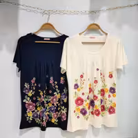 تیشرت گلدار سایزبزرگ زنانه و دخترانه