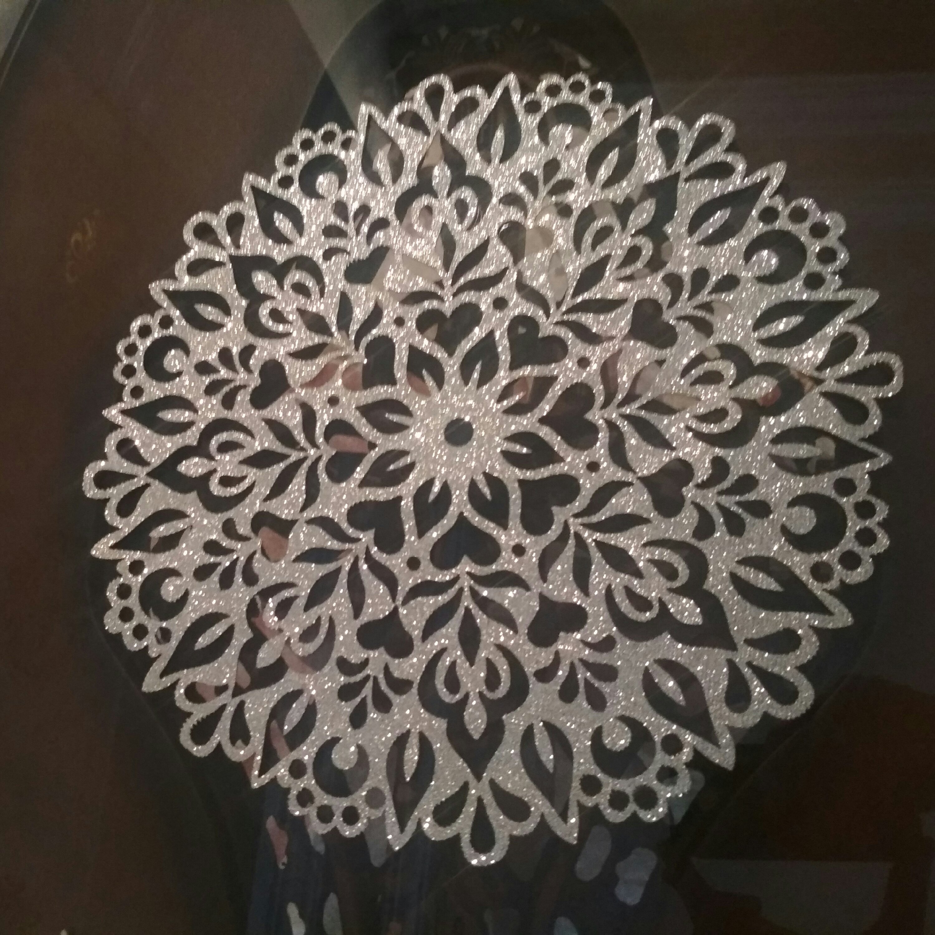 رومیزی چرم اکلیل سه تیکه گرد طرح جدید