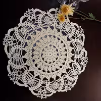 رومیزی گرد نخ ابریشم قطر  40سانت