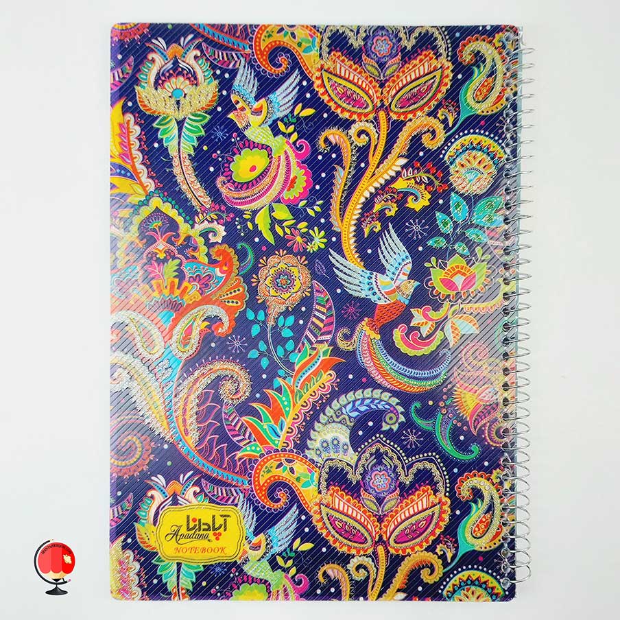 دفتر مشق 100 برگ سیمی طرح ترمه جلد طلقی آپادانا