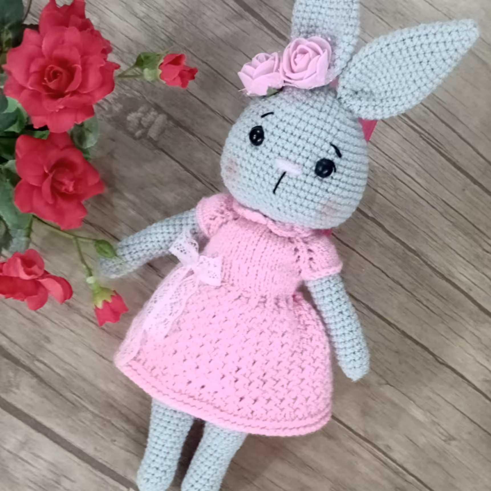 خرگوش با لباس صورتی اندازه 20cm