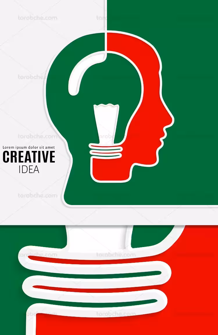 وکتور مفهومی ایده خلاقانه | گرافیک با طعم تربچه