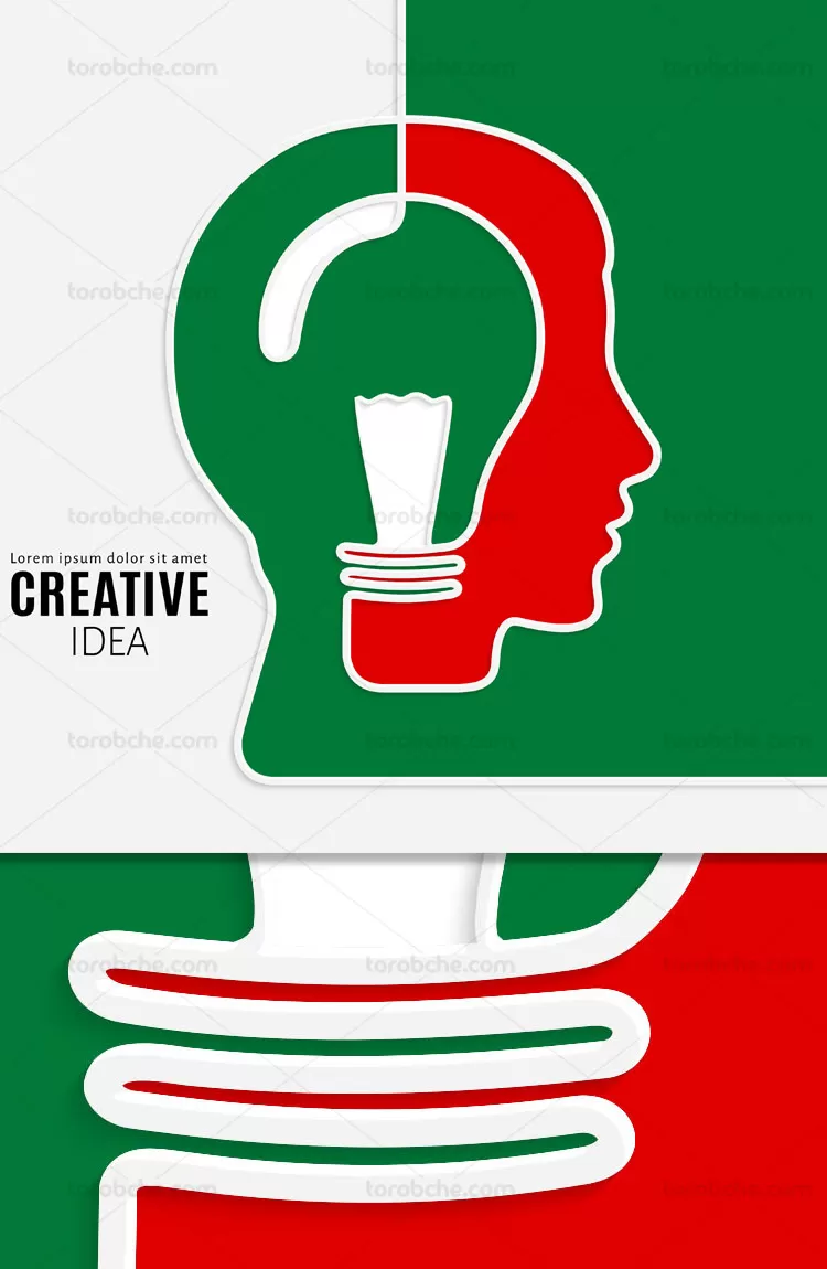 وکتور مفهومی ایده خلاقانه | گرافیک با طعم تربچه