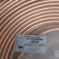 لوله مسی 1.2 اینچ کد 0.30 کلاف 15 متری بابک