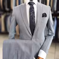 کت و شلوار مردانه طوسی روشن پارچه جودون