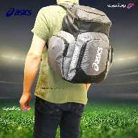 کوله پشتی ورزشی ضد آب جدید اسیکس asics سایز متوسط a12 طوسی