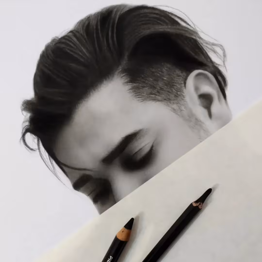 طراحی چهره سیاه قلم سیاهقلم