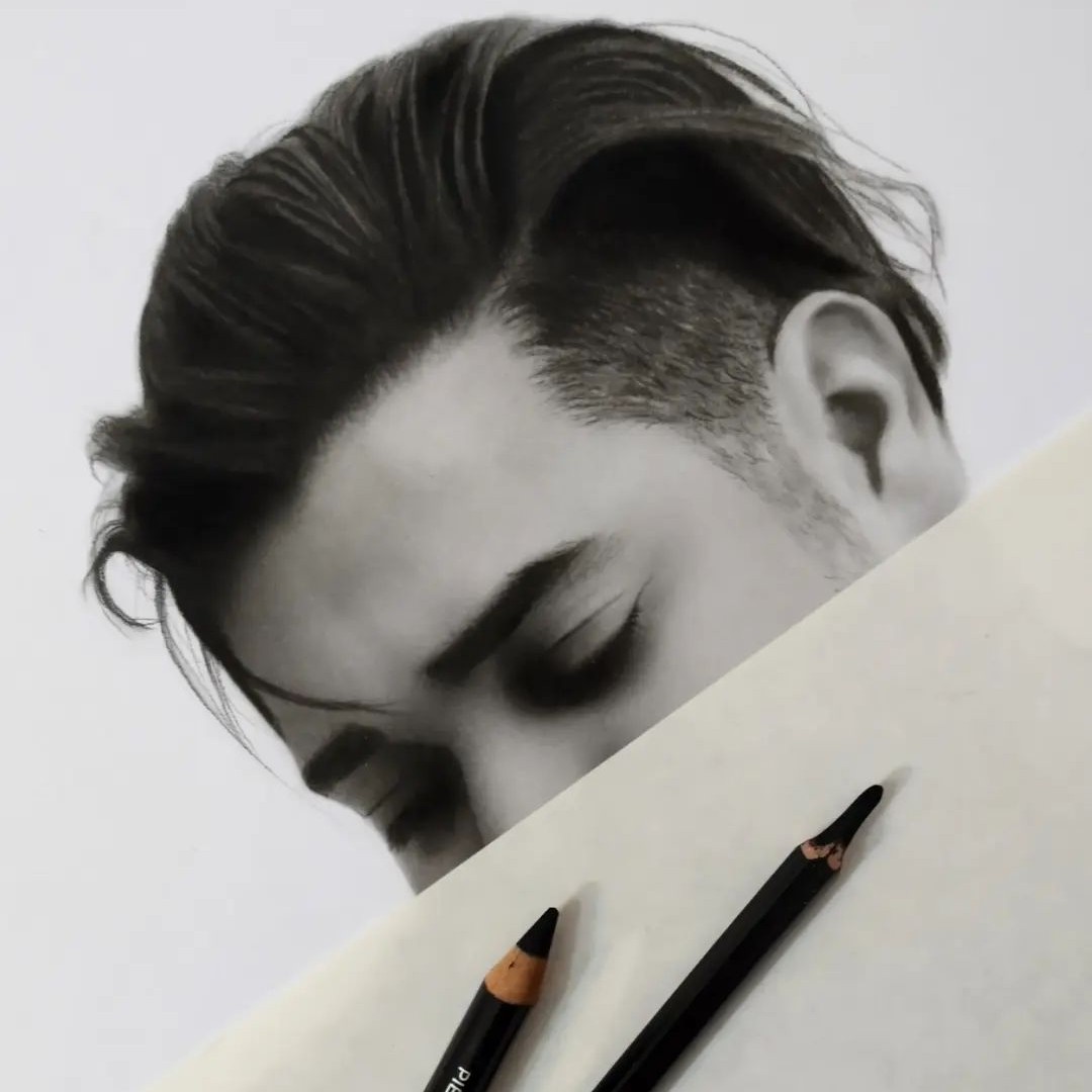 طراحی چهره سیاه قلم سیاهقلم