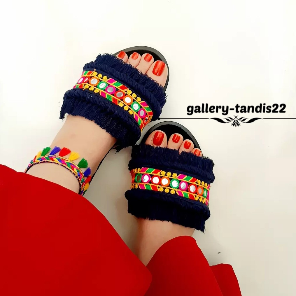 صندل مکرومه سوزندوزی
