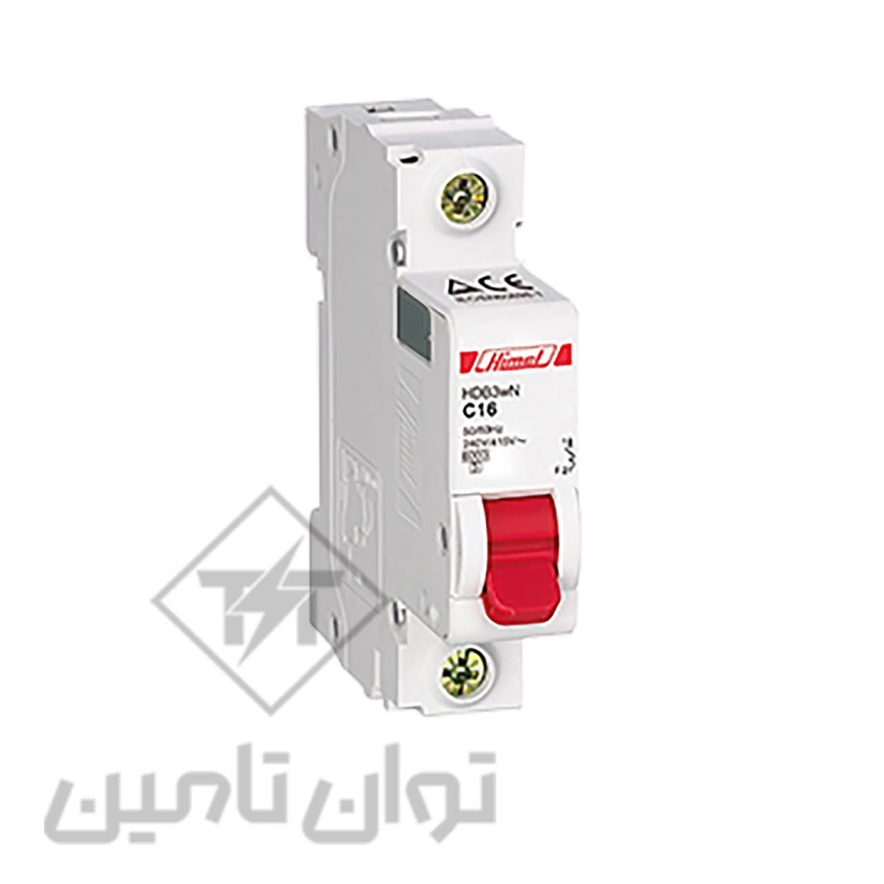 کلید مینیاتوری تک پل 16 آمپر 6kA هیمل HDB3WN1C16